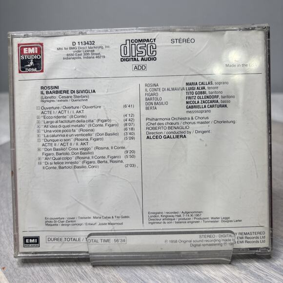 Rossini Il Barbiere Di Siviglia CD Opera EMI Studio - Picture 2 of 5